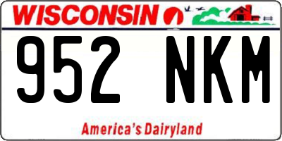 WI license plate 952NKM