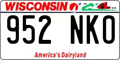 WI license plate 952NKO