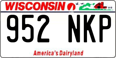 WI license plate 952NKP