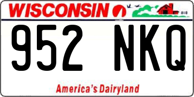 WI license plate 952NKQ