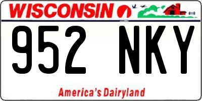 WI license plate 952NKY