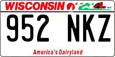 WI license plate 952NKZ
