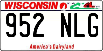 WI license plate 952NLG