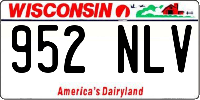 WI license plate 952NLV