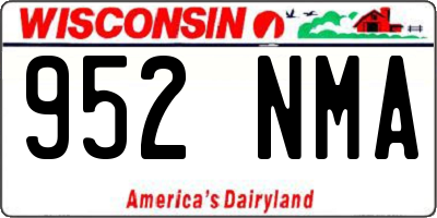 WI license plate 952NMA