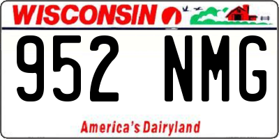 WI license plate 952NMG