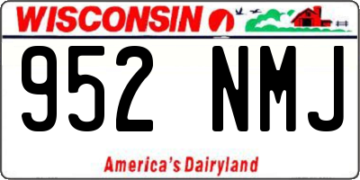 WI license plate 952NMJ