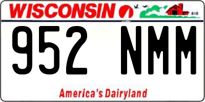 WI license plate 952NMM