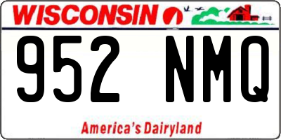 WI license plate 952NMQ