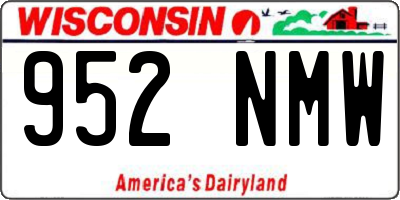 WI license plate 952NMW