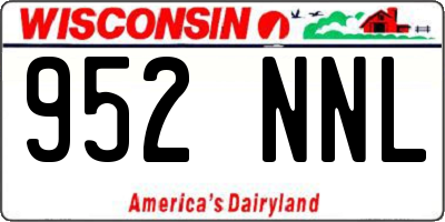 WI license plate 952NNL