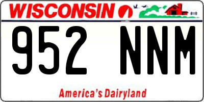 WI license plate 952NNM