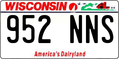 WI license plate 952NNS