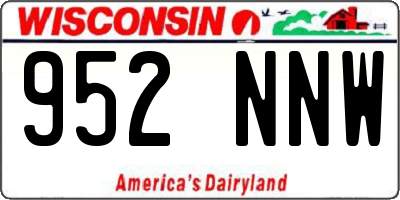 WI license plate 952NNW