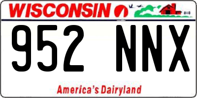 WI license plate 952NNX