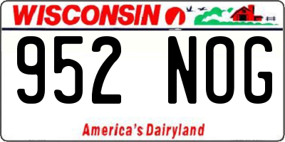 WI license plate 952NOG