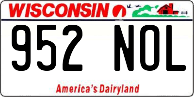 WI license plate 952NOL