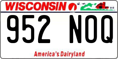 WI license plate 952NOQ