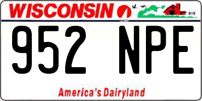 WI license plate 952NPE
