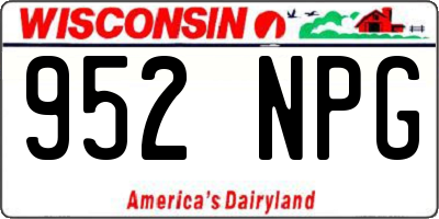 WI license plate 952NPG