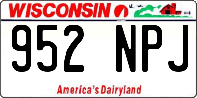 WI license plate 952NPJ