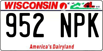 WI license plate 952NPK