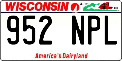 WI license plate 952NPL