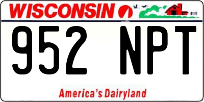 WI license plate 952NPT