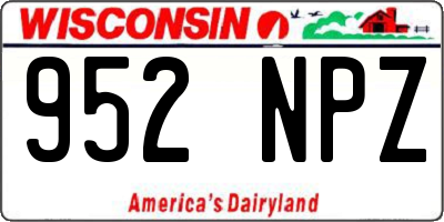 WI license plate 952NPZ