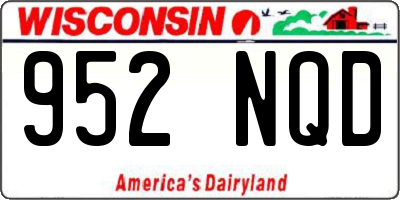 WI license plate 952NQD
