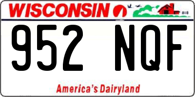 WI license plate 952NQF