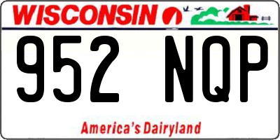 WI license plate 952NQP