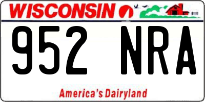 WI license plate 952NRA