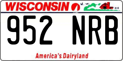 WI license plate 952NRB