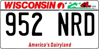 WI license plate 952NRD