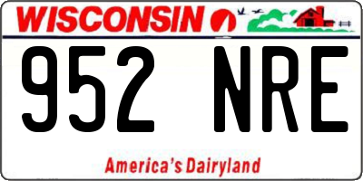 WI license plate 952NRE