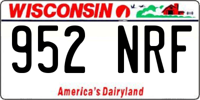 WI license plate 952NRF