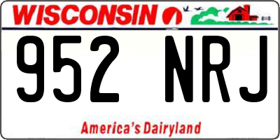 WI license plate 952NRJ