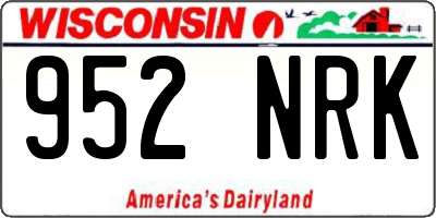 WI license plate 952NRK