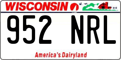WI license plate 952NRL