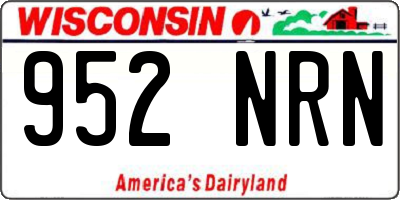 WI license plate 952NRN