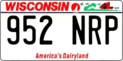 WI license plate 952NRP