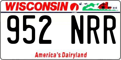 WI license plate 952NRR