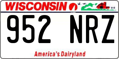 WI license plate 952NRZ