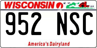 WI license plate 952NSC