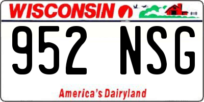 WI license plate 952NSG