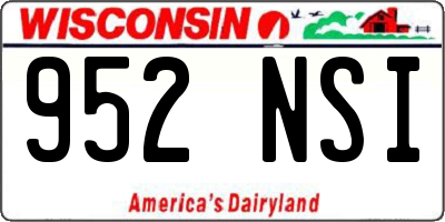 WI license plate 952NSI