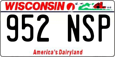 WI license plate 952NSP