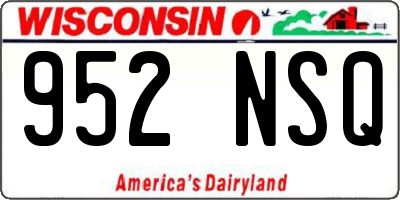 WI license plate 952NSQ