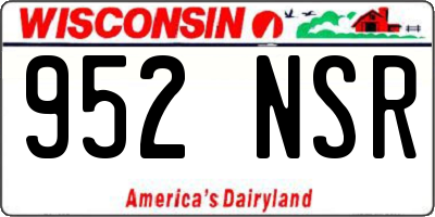 WI license plate 952NSR